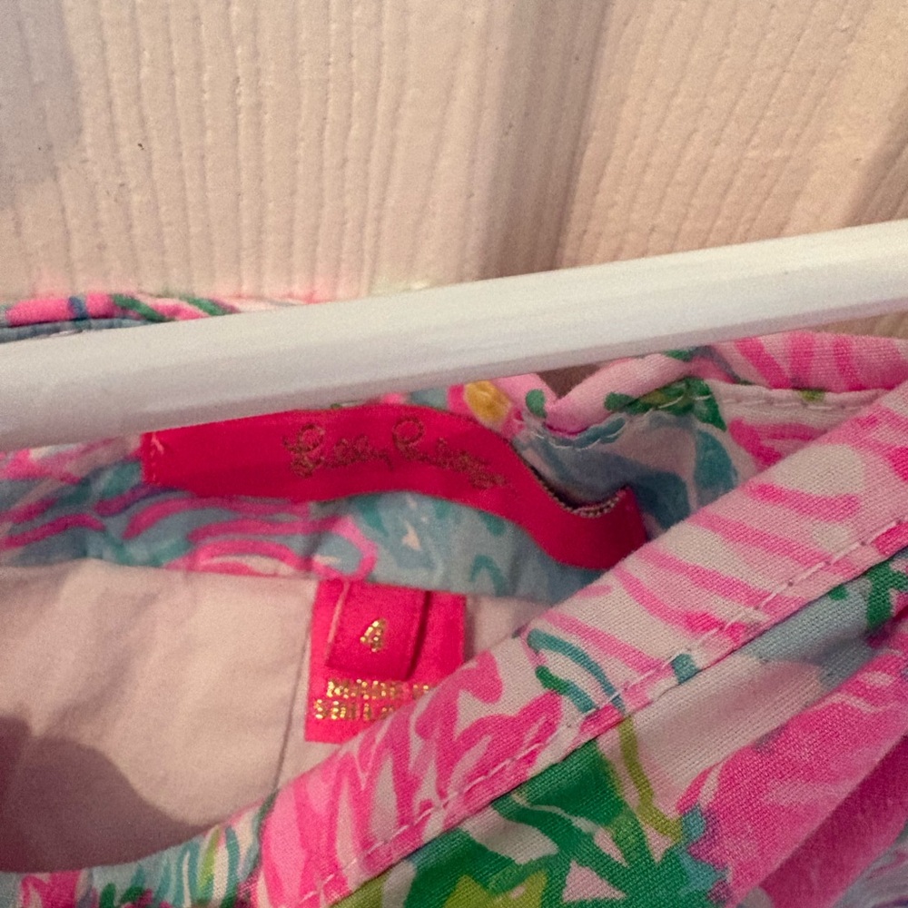 Lilly Pulitzer Pink Floral Mini Skirt with Green & Blue Accents - Picture 3 of 5